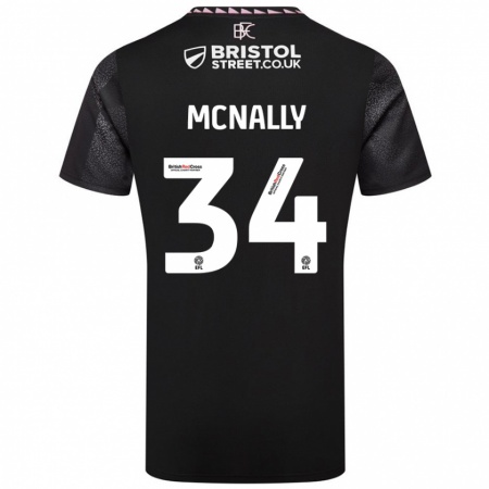 Kandiny Kinder Luke Mcnally #34 Schwarz Auswärtstrikot Trikot 2024/25 T-Shirt