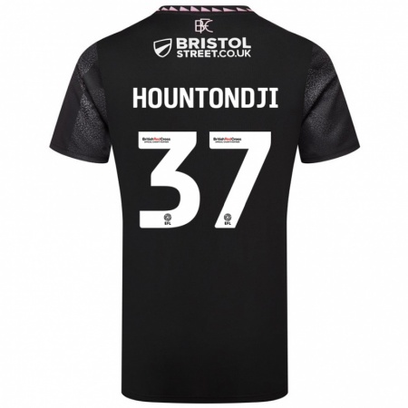 Kandiny Kinder Andreas Hountondji #37 Schwarz Auswärtstrikot Trikot 2024/25 T-Shirt