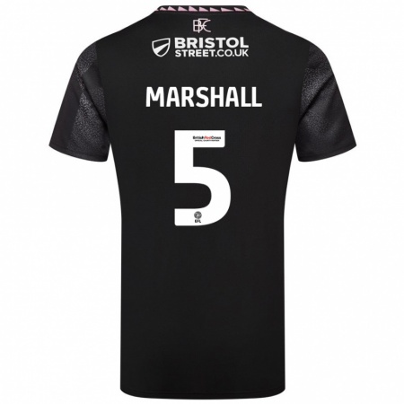 Kandiny Kinder Georgia Marshall #5 Schwarz Auswärtstrikot Trikot 2024/25 T-Shirt