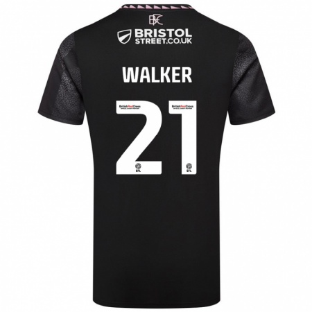 Kandiny Kinder Claudia Walker #21 Schwarz Auswärtstrikot Trikot 2024/25 T-Shirt