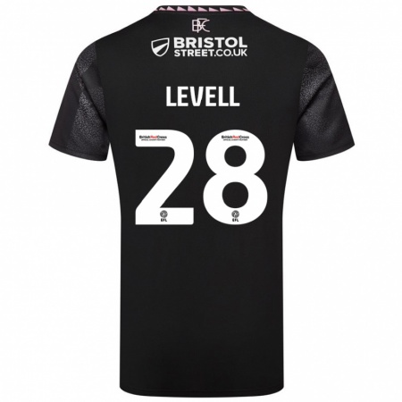 Kandiny Kinder Kirstie Levell #28 Schwarz Auswärtstrikot Trikot 2024/25 T-Shirt