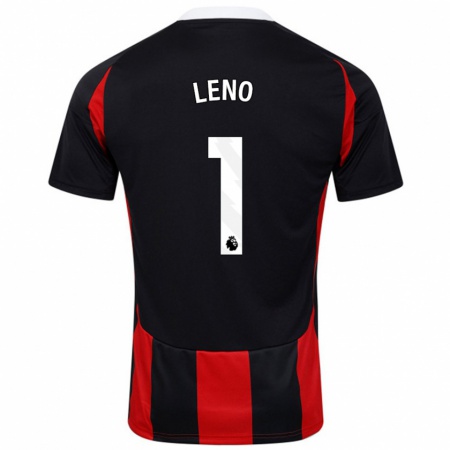 Kandiny Kinder Bernd Leno #1 Schwarz Rot Auswärtstrikot Trikot 2024/25 T-Shirt