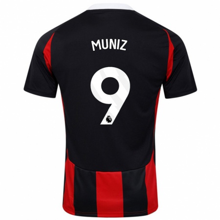 Kandiny Kinder Rodrigo Muniz #9 Schwarz Rot Auswärtstrikot Trikot 2024/25 T-Shirt