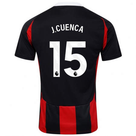 Kandiny Kinder Jorge Cuenca #15 Schwarz Rot Auswärtstrikot Trikot 2024/25 T-Shirt