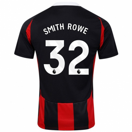 Kandiny Kinder Emile Smith Rowe #32 Schwarz Rot Auswärtstrikot Trikot 2024/25 T-Shirt