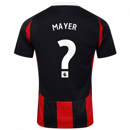 Kandiny Kinder Oliver Mayer #0 Schwarz Rot Auswärtstrikot Trikot 2024/25 T-Shirt