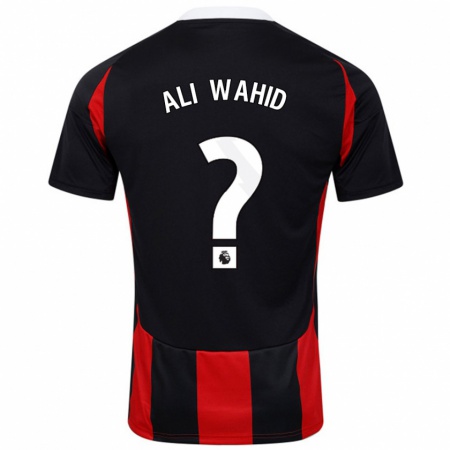 Kandiny Kinder Farhaan Ali Wahid #0 Schwarz Rot Auswärtstrikot Trikot 2024/25 T-Shirt