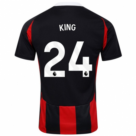 Kandiny Kinder Joshua King #24 Schwarz Rot Auswärtstrikot Trikot 2024/25 T-Shirt