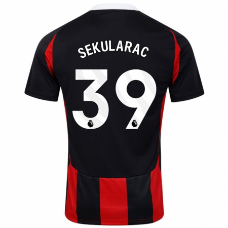 Kandiny Kinder Kristian Sekularac #39 Schwarz Rot Auswärtstrikot Trikot 2024/25 T-Shirt