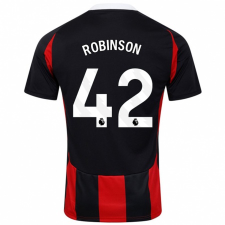 Kandiny Kinder Charlie Robinson #42 Schwarz Rot Auswärtstrikot Trikot 2024/25 T-Shirt