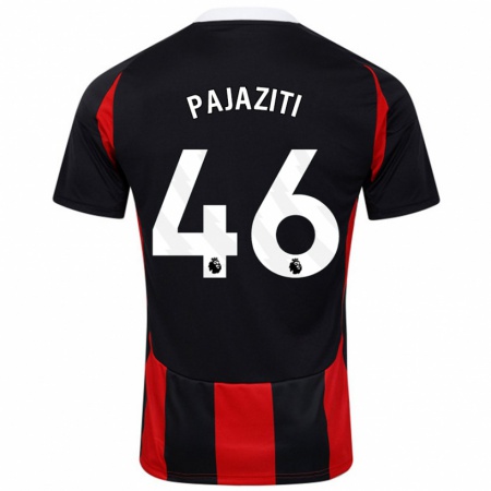 Kandiny Kinder Adrion Pajaziti #46 Schwarz Rot Auswärtstrikot Trikot 2024/25 T-Shirt