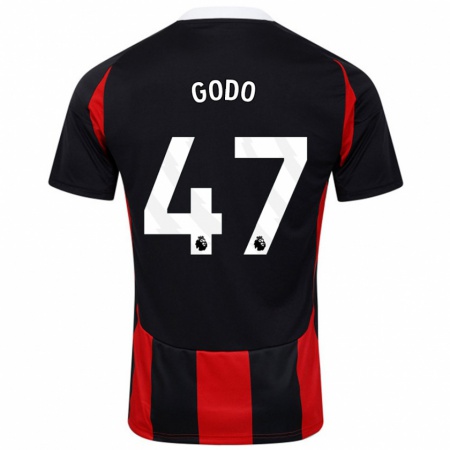 Kandiny Kinder Martial Godo #47 Schwarz Rot Auswärtstrikot Trikot 2024/25 T-Shirt