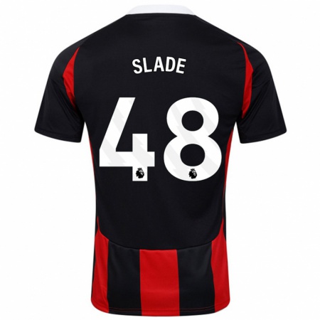 Kandiny Kinder Bradley Slade #48 Schwarz Rot Auswärtstrikot Trikot 2024/25 T-Shirt