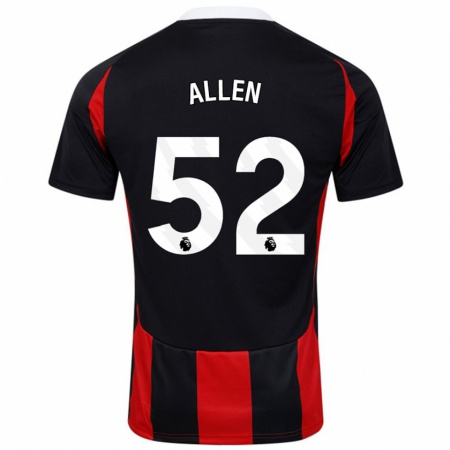 Kandiny Kinder Michael Allen #52 Schwarz Rot Auswärtstrikot Trikot 2024/25 T-Shirt