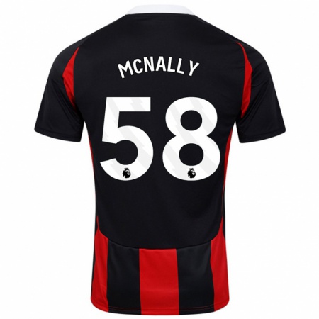 Kandiny Kinder Alfie Mcnally #58 Schwarz Rot Auswärtstrikot Trikot 2024/25 T-Shirt