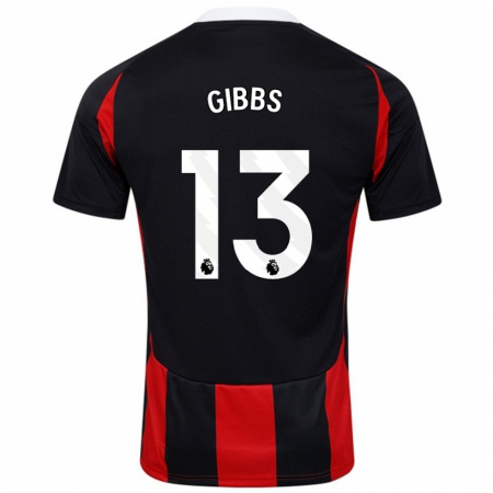 Kandiny Kinder Frankie Gibbs #13 Schwarz Rot Auswärtstrikot Trikot 2024/25 T-Shirt