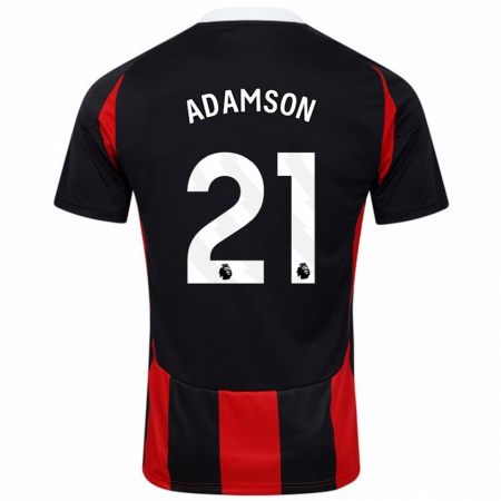 Kandiny Kinder Sasha Adamson #21 Schwarz Rot Auswärtstrikot Trikot 2024/25 T-Shirt