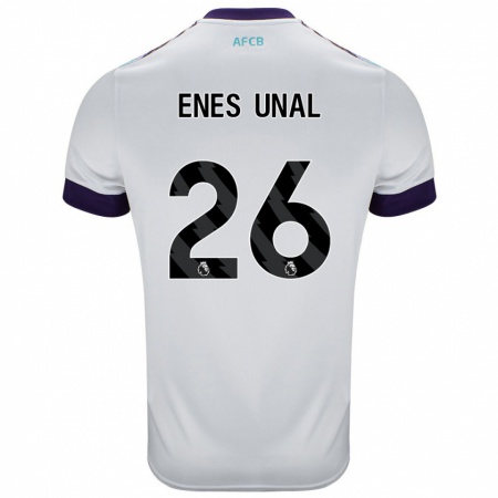 Kandiny Kinder Enes Ünal #26 Weiß Grün Lila Auswärtstrikot Trikot 2024/25 T-Shirt