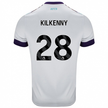 Kandiny Kinder Gavin Kilkenny #28 Weiß Grün Lila Auswärtstrikot Trikot 2024/25 T-Shirt