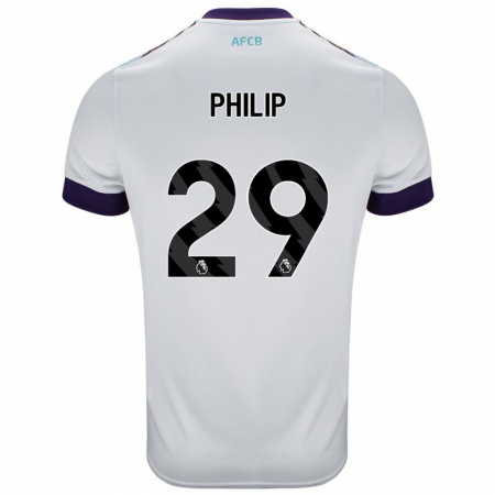 Kandiny Kinder Philip Billing #29 Weiß Grün Lila Auswärtstrikot Trikot 2024/25 T-Shirt