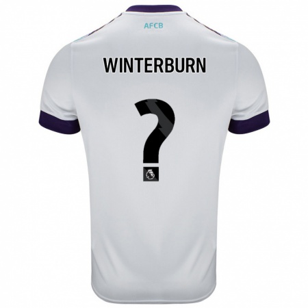 Kandiny Kinder Ben Winterburn #0 Weiß Grün Lila Auswärtstrikot Trikot 2024/25 T-Shirt