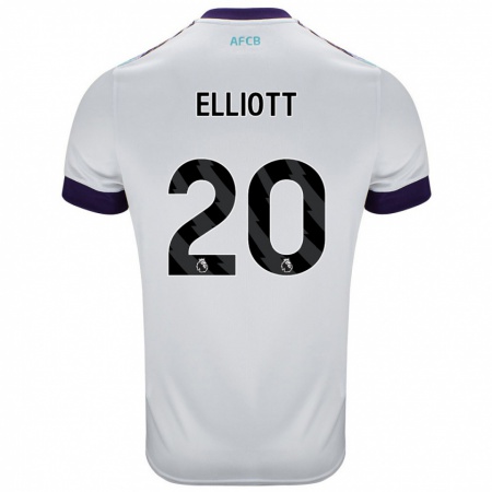 Kandiny Kinder Kaitlyn Elliott #20 Weiß Grün Lila Auswärtstrikot Trikot 2024/25 T-Shirt