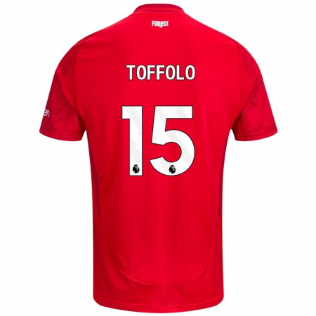 Kandiny Herren Harry Toffolo #15 Rot Weiß Heimtrikot Trikot 2024/25 T-Shirt