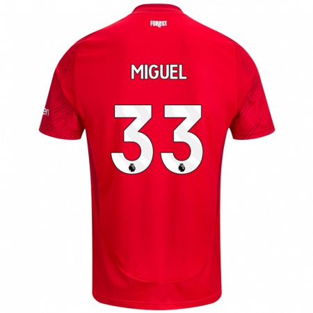 Kandiny Herren Carlos Miguel #33 Rot Weiß Heimtrikot Trikot 2024/25 T-Shirt