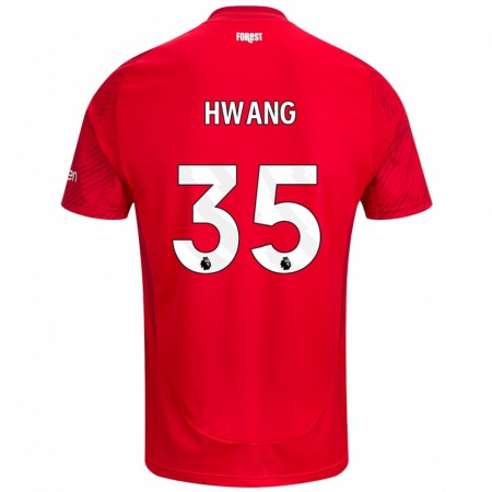 Kandiny Herren Ui-Jo Hwang #35 Rot Weiß Heimtrikot Trikot 2024/25 T-Shirt