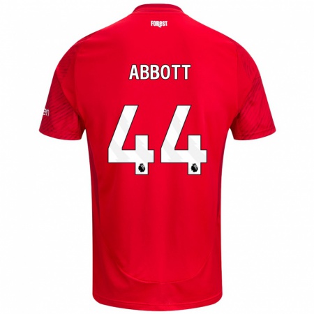 Kandiny Herren Zach Abbott #44 Rot Weiß Heimtrikot Trikot 2024/25 T-Shirt