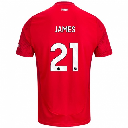 Kandiny Herren Hayley James #21 Rot Weiß Heimtrikot Trikot 2024/25 T-Shirt