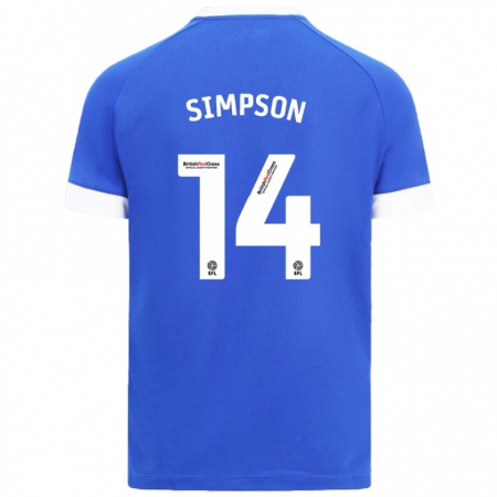 Kandiny Herren Jasmine Simpson #14 Himmelblau Heimtrikot Trikot 2024/25 T-Shirt