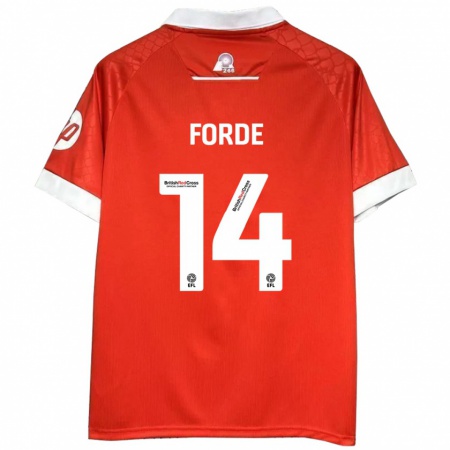 Kandiny Herren Anthony Forde #14 Rot Weiß Heimtrikot Trikot 2024/25 T-Shirt