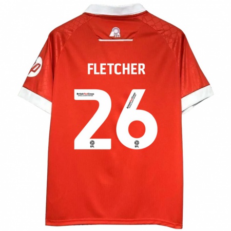 Kandiny Herren Steven Fletcher #26 Rot Weiß Heimtrikot Trikot 2024/25 T-Shirt