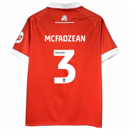 Kandiny Herren Callum Mcfadzean #3 Rot Weiß Heimtrikot Trikot 2024/25 T-Shirt