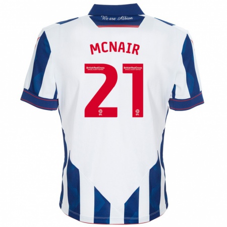 Kandiny Herren Paddy Mcnair #21 Weiß Dunkelblau Heimtrikot Trikot 2024/25 T-Shirt