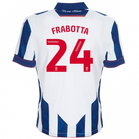 Kandiny Herren Gianluca Frabotta #24 Weiß Dunkelblau Heimtrikot Trikot 2024/25 T-Shirt