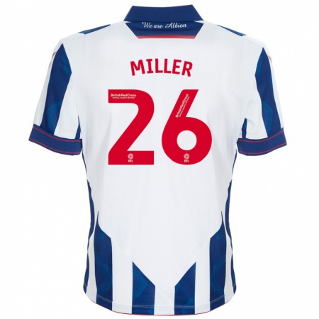 Kandiny Herren Nna Miller #26 Weiß Dunkelblau Heimtrikot Trikot 2024/25 T-Shirt