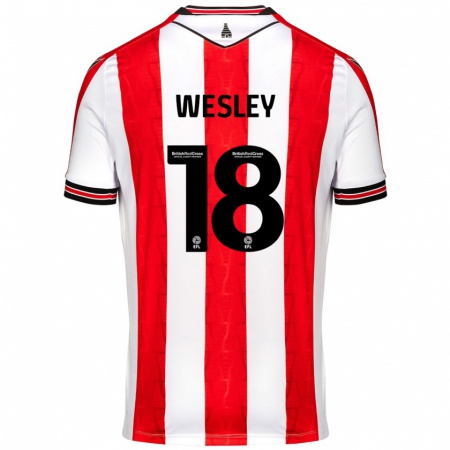 Kandiny Herren Wesley Moraes #18 Rot Weiß Heimtrikot Trikot 2024/25 T-Shirt