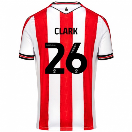 Kandiny Herren Ciaran Clark #26 Rot Weiß Heimtrikot Trikot 2024/25 T-Shirt