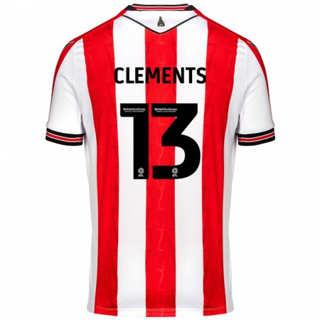 Kandiny Herren Daisy Clements #13 Rot Weiß Heimtrikot Trikot 2024/25 T-Shirt