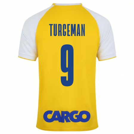 Kandiny Herren Dor Turgeman #9 Gelb Weiß Heimtrikot Trikot 2024/25 T-Shirt