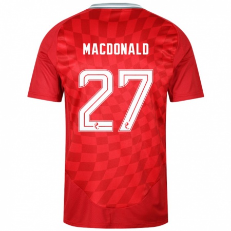 Kandiny Herren Angus Macdonald #27 Rot Heimtrikot Trikot 2024/25 T-Shirt