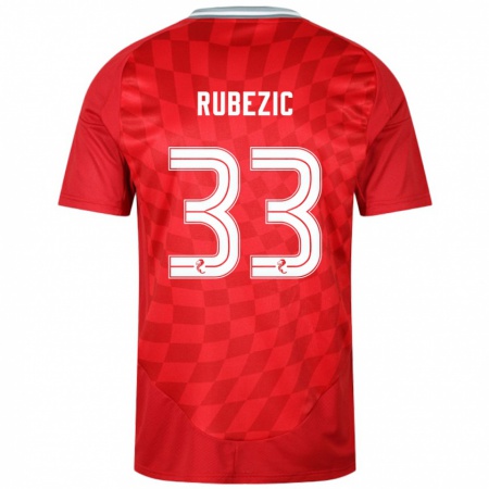 Kandiny Herren Slobodan Rubezic #33 Rot Heimtrikot Trikot 2024/25 T-Shirt