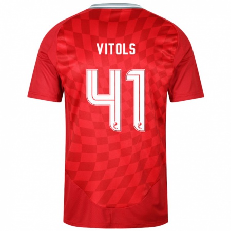 Kandiny Herren Rodrigo Vitols #41 Rot Heimtrikot Trikot 2024/25 T-Shirt