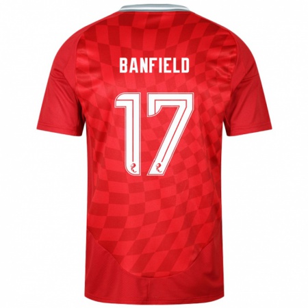 Kandiny Herren Keeley Banfield #17 Rot Heimtrikot Trikot 2024/25 T-Shirt