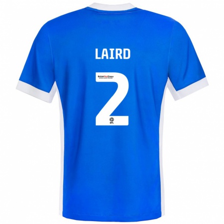 Kandiny Herren Ethan Laird #2 Blau Weiß Heimtrikot Trikot 2024/25 T-Shirt