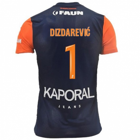 Kandiny Herren Belmin Dizdarevic #1 Marineblau Orange Heimtrikot Trikot 2024/25 T-Shirt