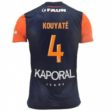 Kandiny Herren Kiki Kouyaté #4 Marineblau Orange Heimtrikot Trikot 2024/25 T-Shirt