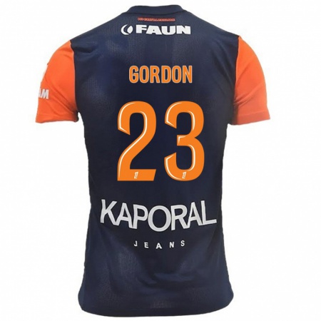 Kandiny Herren Sh'nia Gordon #23 Marineblau Orange Heimtrikot Trikot 2024/25 T-Shirt